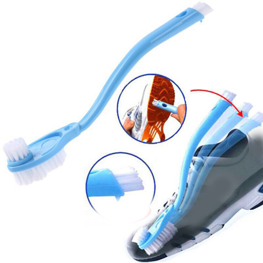 1 PC Praktische Dubbele Hoofd Lange Handvat Schoen Borstel Cleaning Borstels Wassen Poetsen Thuis Schoon Gereedschap