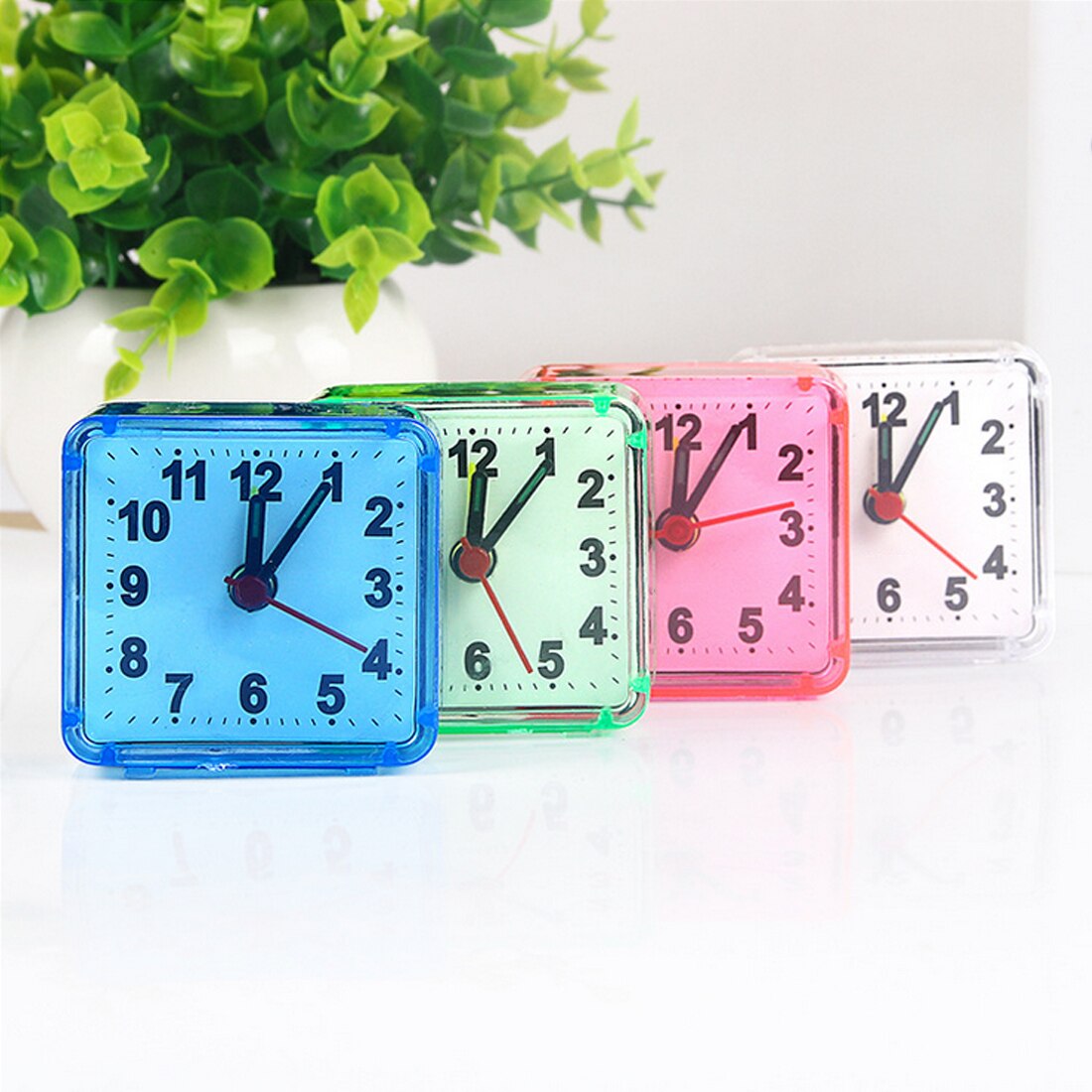 Portable Alarm Clock Square Small Bed Compact Travel Beep Alarm Clock Cute Cute Student Small Clock