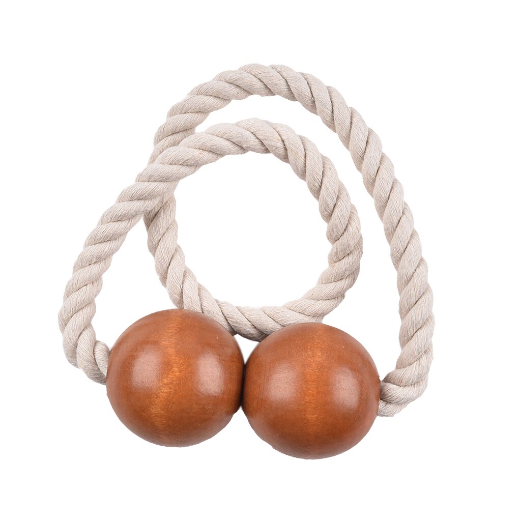 2 Stuks Hout Kralen Magnetische Tie Terug Gordijn Gordijn Clips Houden Backs-10 Kleuren Beschikbaar: Coffee