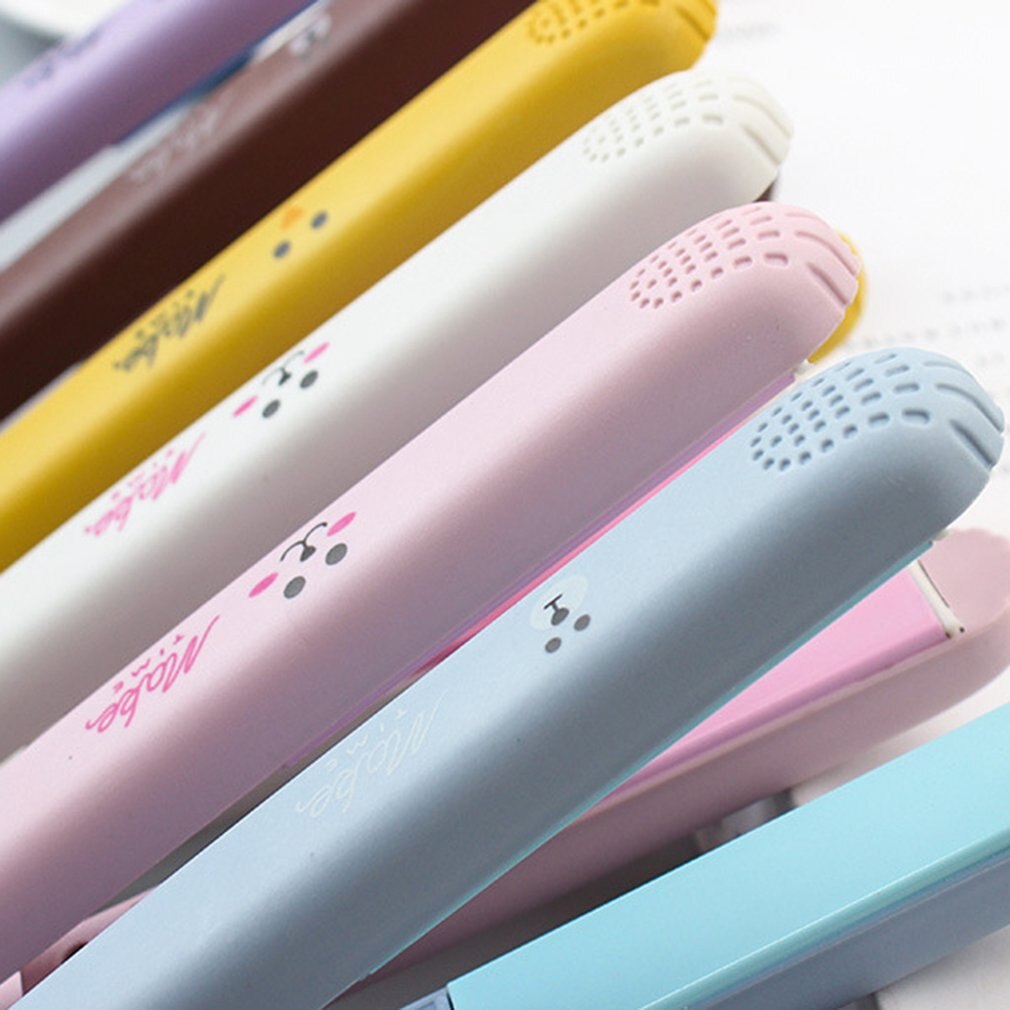 Portable frange défriser les cheveux dessin animé Mini droite Curl sèche et humide bigoudis Portable frange pince électrique rouleau