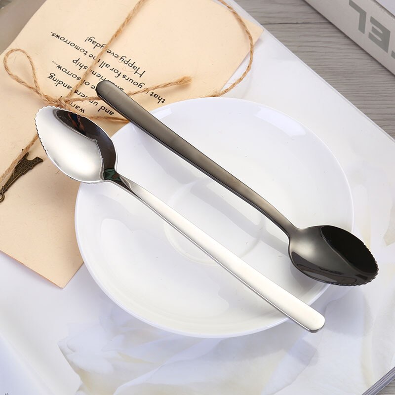 Stainless steel fruit puree spoon baby food supplement scraping mud spoon kids spoon mini spoon