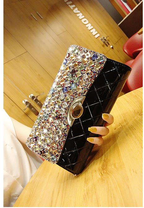 Luksuriøs og ædel østrigsk rhinestone day clutch clutch pung bryllup krystal punge aften taske kvinder taske håndtasker: 4