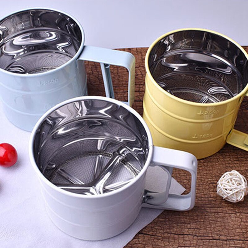 Stainless steel icing sugar shaker Multi-function hand-held screen flour sieve Bakery tools Kitchen accessories reposteriabaking