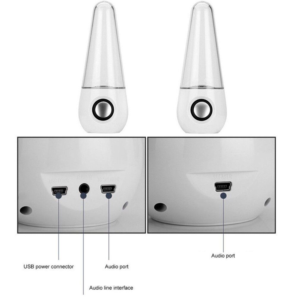 Laiyiqi 1 paar Led Light Dancing Water Speakers bullet Fontein waternevel HiFi stereo woofer Muziek PC alto falante caixa som