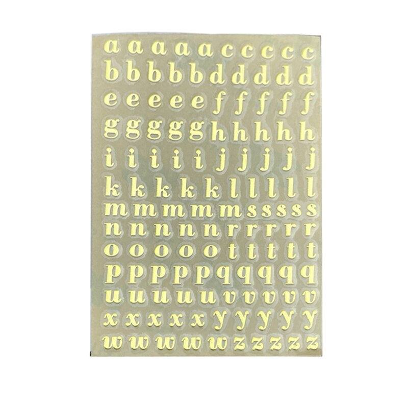 Gold/Silver Alphabet Glitter Epoxy Resin Metal Decorative Stickers English Letters Numbers UV Epoxy Resin Fillings Filler: 9