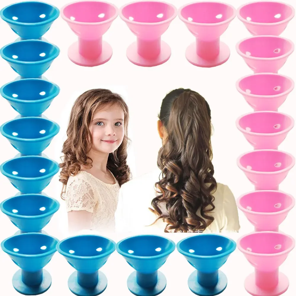 10Pcs Soft Rubber Hair Curlers Silicone Heatless Hair Rollers Clips No Hurt Hair Rollers Hairdressing DIY Hair Styling Tools