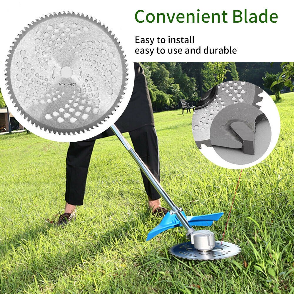 255X25.4mm 80T Brush Cutter Blade Lawn Mower Cutter Replacement Circular Saw Blade For Cutting Grass Trimmer Blade