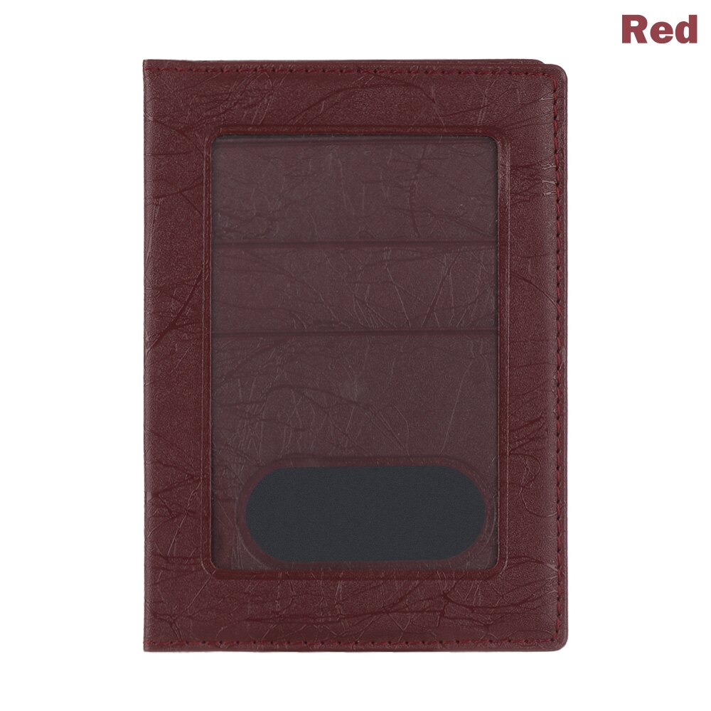 3 carte fente passeport couverture multifonctionnel étanche passeport portefeuille PU cuir voyage billet porte-passeport: red