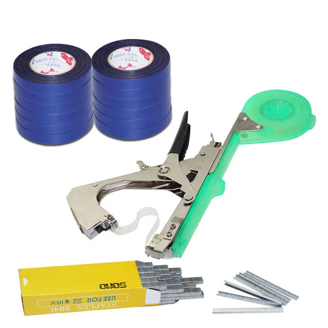 Planta Amarrando Tapetool Máquina Tapener Máquina de amarrar mão de ramo Embalagem Vegetal Stem Strapping Conjunto de ferramentas de poda Nova ferramenta de jardim: Azul
