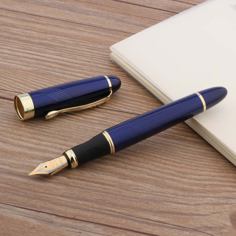 Jinhao X450 Metalen Vulpen Blauw Groen Gouden Inkt Pen Kantoor Schoolbenodigdheden Schrijven: Marineblauw