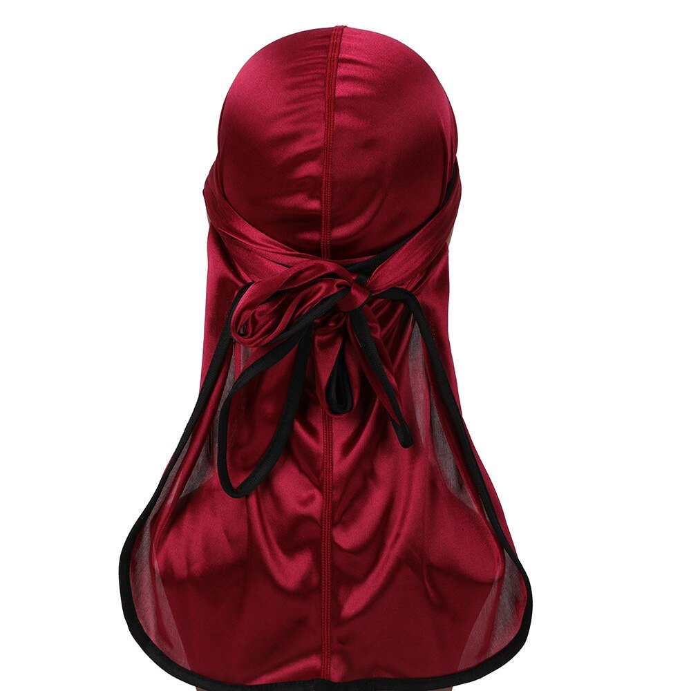 Men's Durag Satin Doo rag Solid Color Bandana Silky Turban