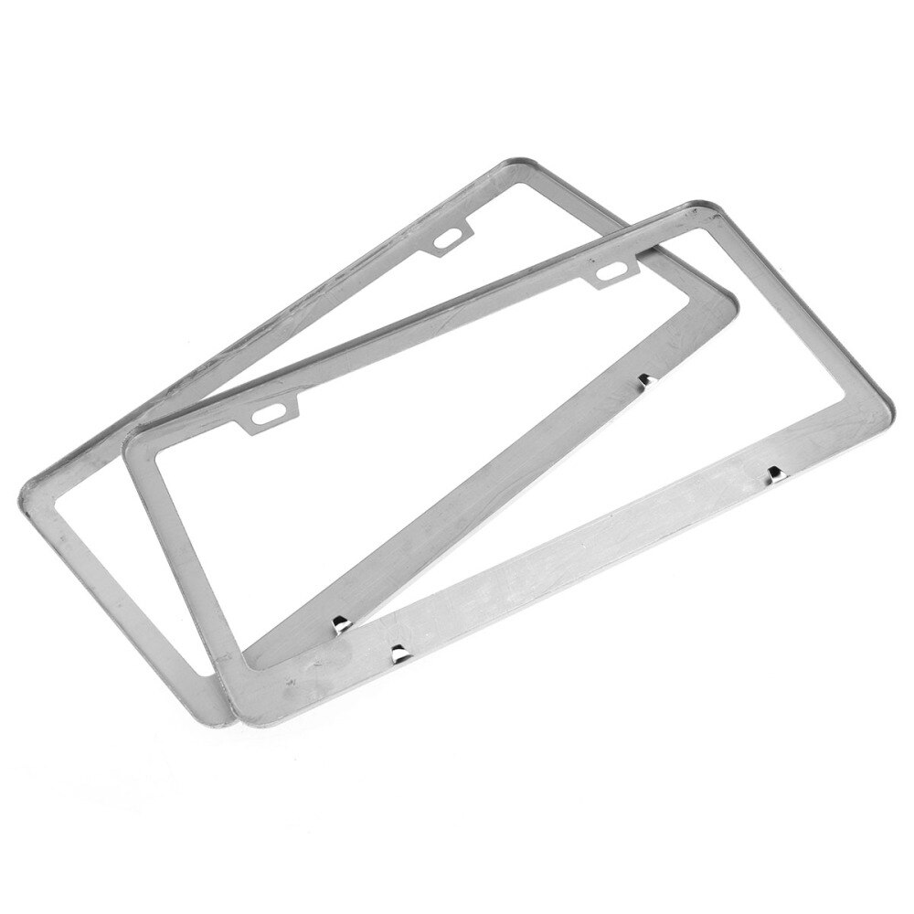 Set telaio targa auto con tappi a vite per targa usa Canada (argento)