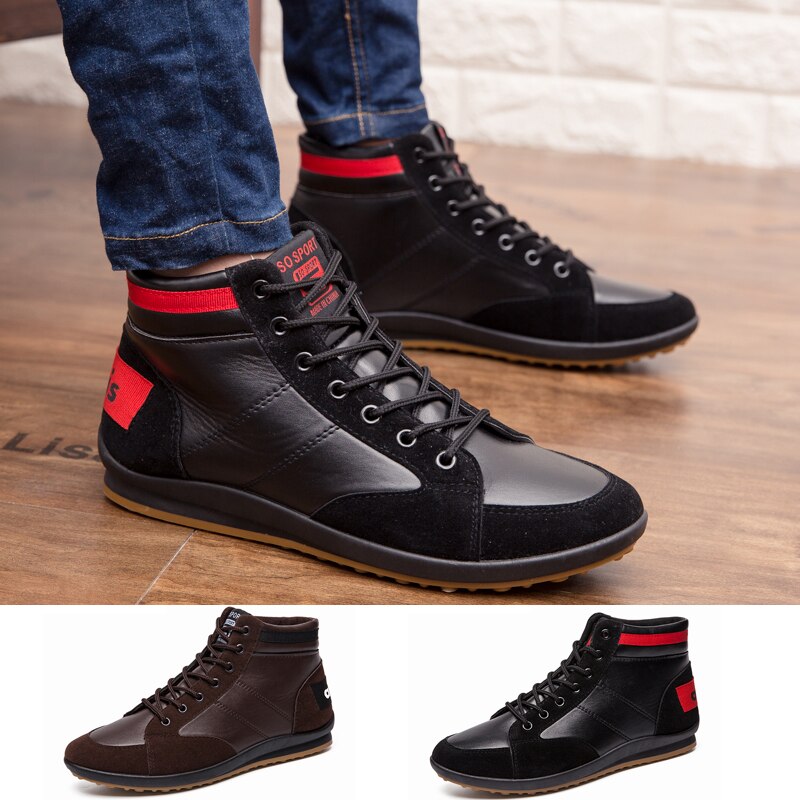 Heren casual leren schoenen sneakers waterdichte antislip laarzen