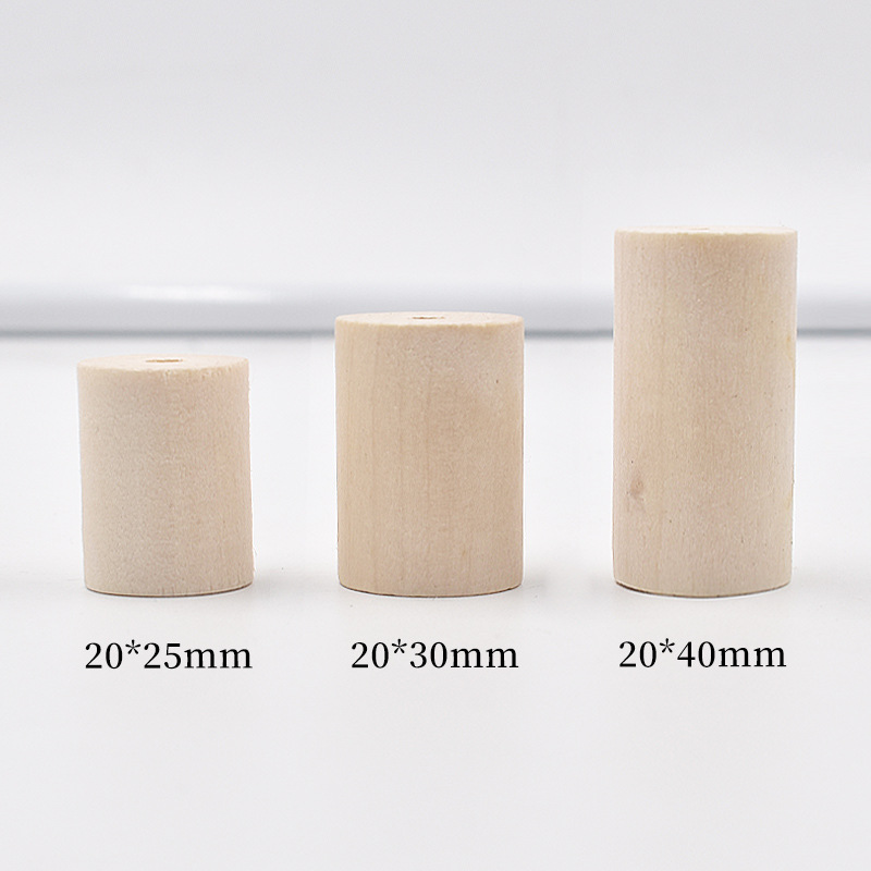 Cuentas de madera cilíndricas, cuentas de madera natural sin terminar para manualidades, joyería, decoración de granja