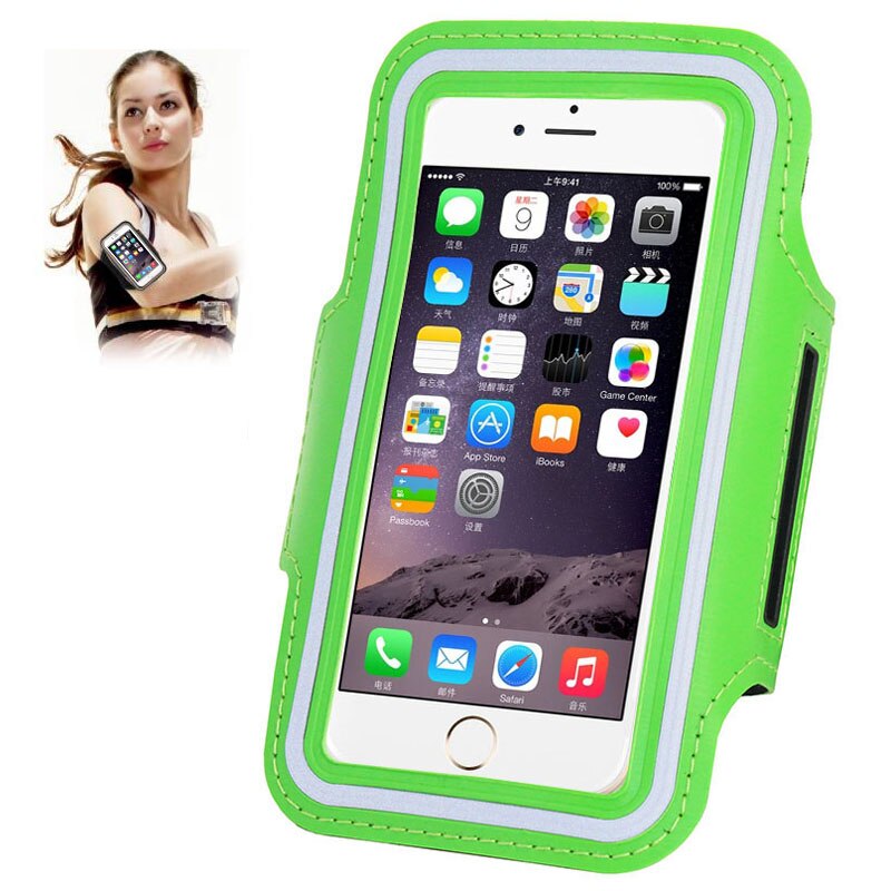 Armband Sport Case voor iPhone 5 5 s Mobiele Telefoon Cover Universal Outdoor Accessoires: Green