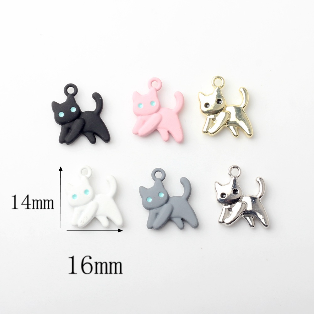 10 stk/parti 14*16mm legerings spraymaling katteanheng sjarm til halskjede armbånd smykker gjør-det-selv tilbehør