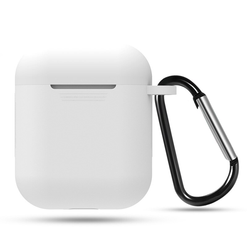 Funda de silicona suave para Apple Airpods funda de auriculares a prueba de golpes para AirPods accesorios de auriculares Fundas protectoras ultrafinas: White