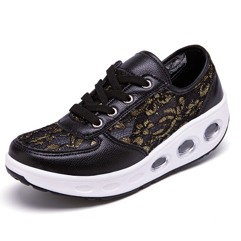 Women Slimming Swing Sneakers Height Increasing Platform Toning Shoes Woman Breathable Single Fitness Shoes Air Cushion Sneakers