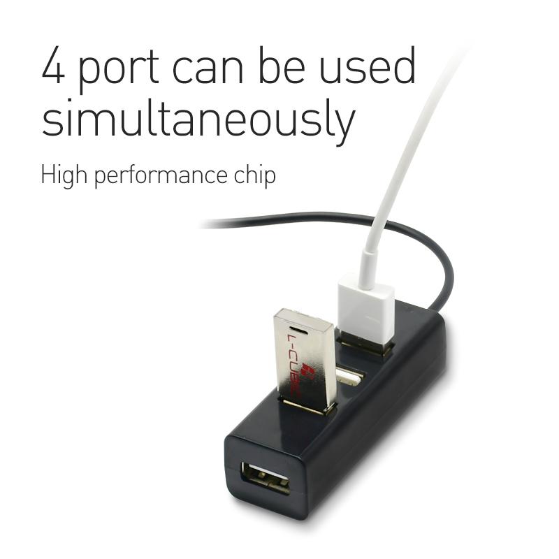 4-Port Usb Hub Mini Usb Spliter Hub Adapter Black High Speed Hub Usb 2.0 Adapter Voor Pc Computer accessoires
