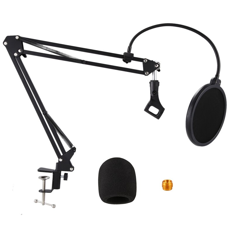 Microphone Stand Suspension Boom Scissor Arm Stands with 3/8-5/8 Screw / Table Mounting Clamp / Filter / Clip Holder: Default Title