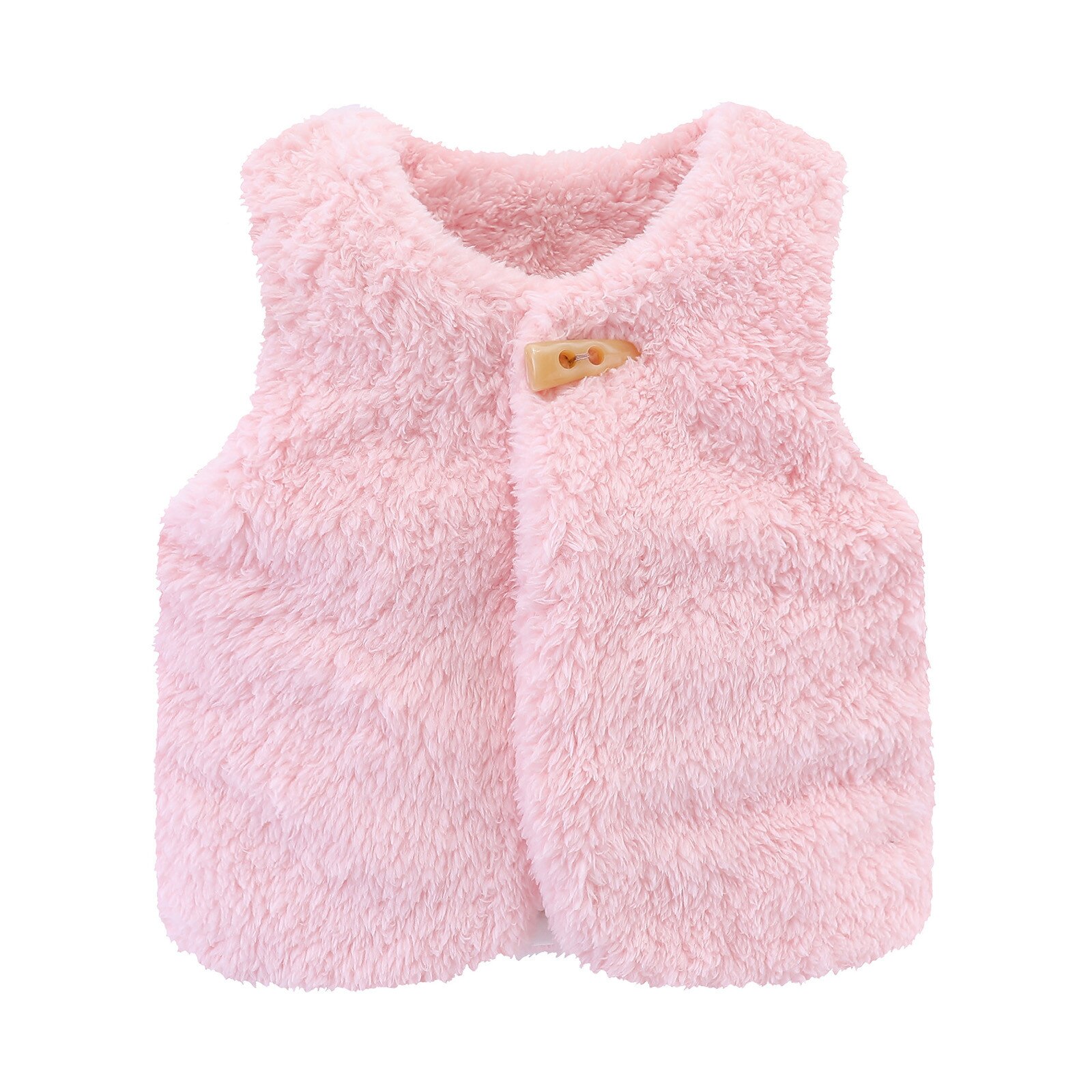 #46 Baby Toddler Boys Girls Solid Fluffys Sherpa Vest Waistcoat Clothes Outfits Infant Kids Winter warm Clothes: Pink  / 3M
