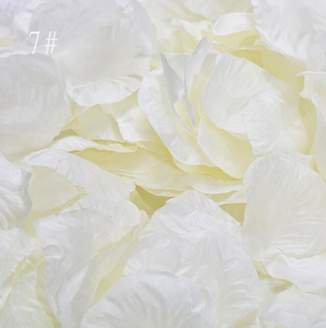 Champagne rosenblade 1000 stk/parti bryllup tilbehør fest hjemmepynt polyester kunstige blomster kronblade de rose  sr01: Beige