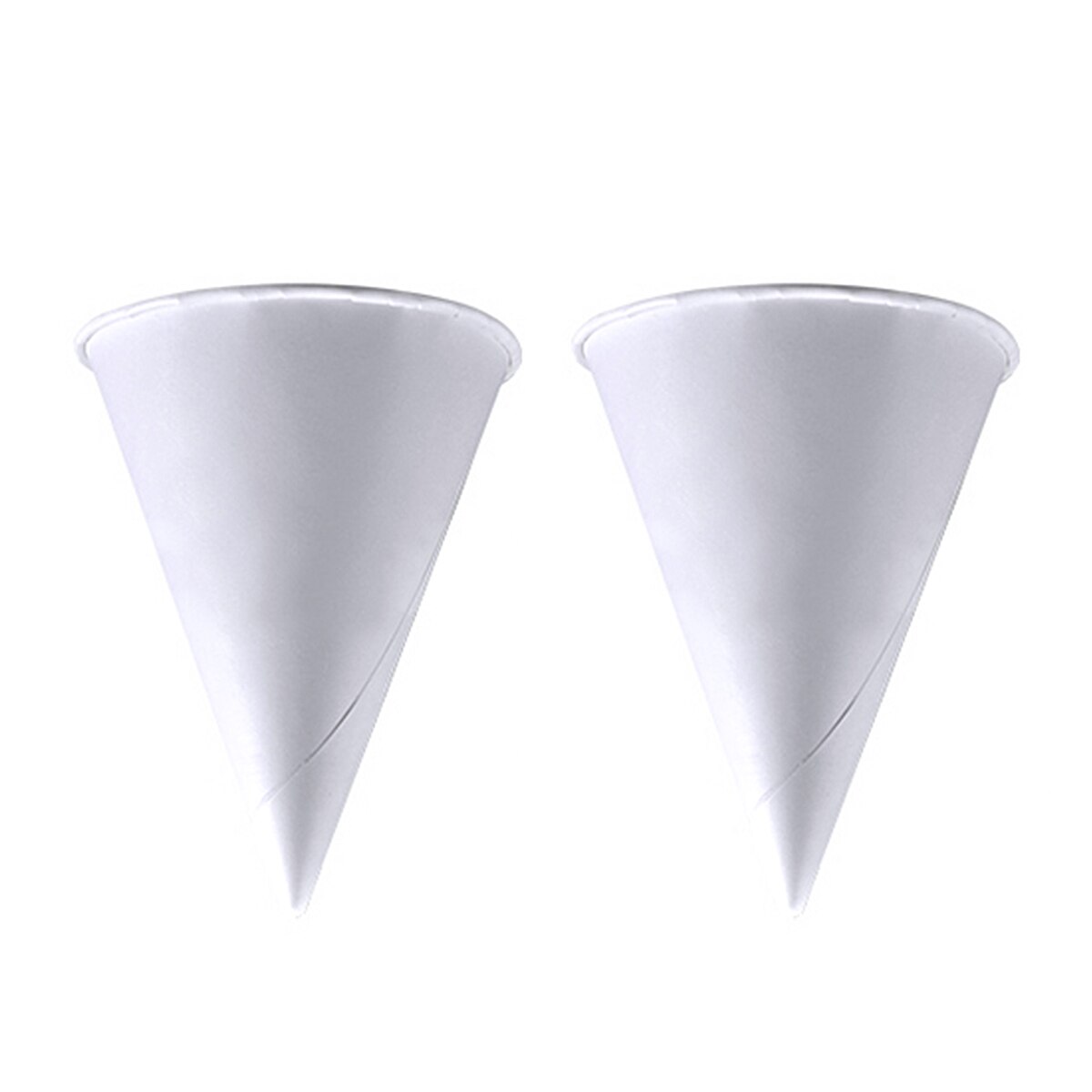 250PCS 3.7oz Disposable Cone Water Cups Paper Funnel Cups Snow Cone Cups - White