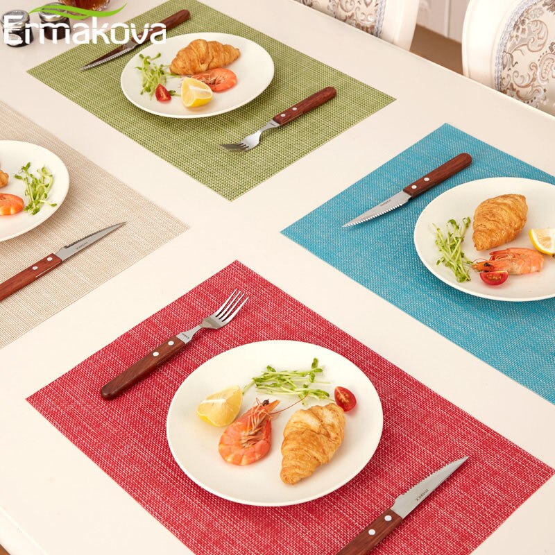 Ermakova 4 Stks/partij Placemats Placemats Antislip Wasbaar Plaats Mat Hittebestendige Placemat Eettafel Disc Kom Pad coaster