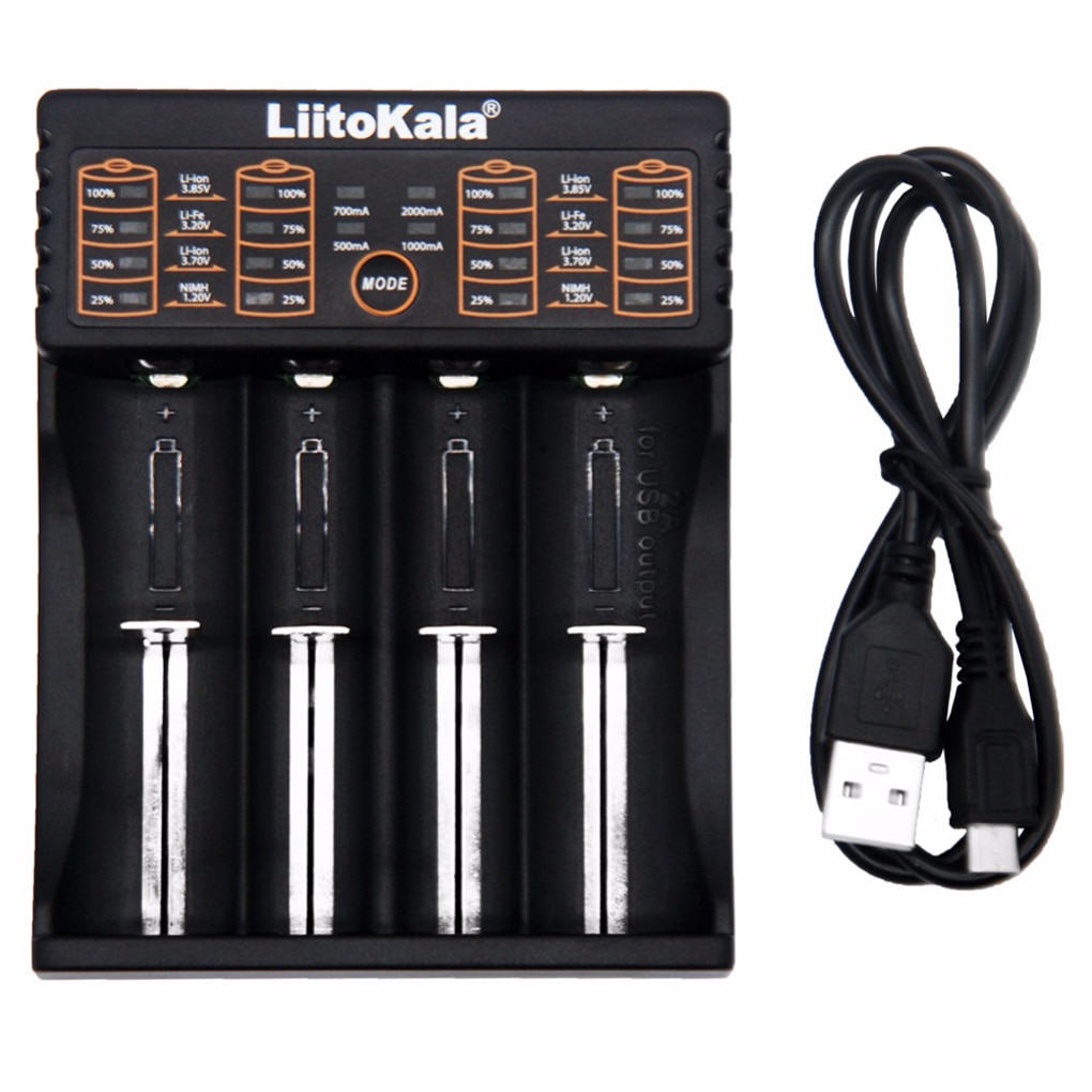 Liitokala Lii-402 Lithium Batterij Oplader voor 18650 26650 16340 14500 4 Slot