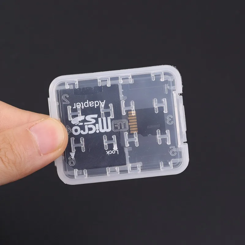 8in1 Sim-kaart Opbergdoos Transparante Geheugenkaarten Case Waterbestendig Houder Cover voor Micro SD SDHC TF Geheugenkaarten mini Box