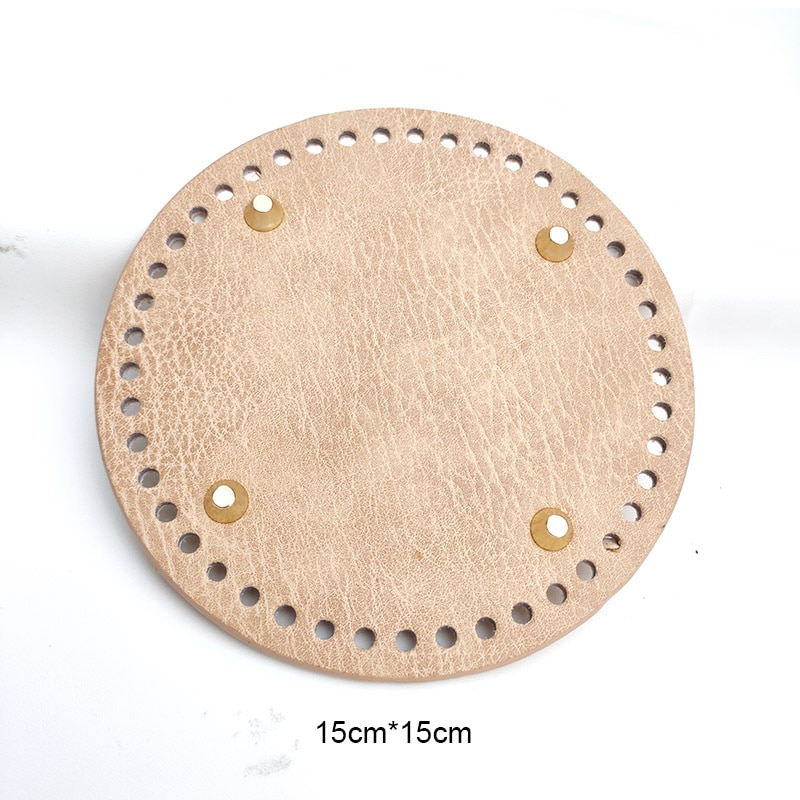 High Qualtiy Round Leather Bottom With Holes Rivet For Knitting Bag Handbag DIY Women Shoulder Crossbody Bags Accessories