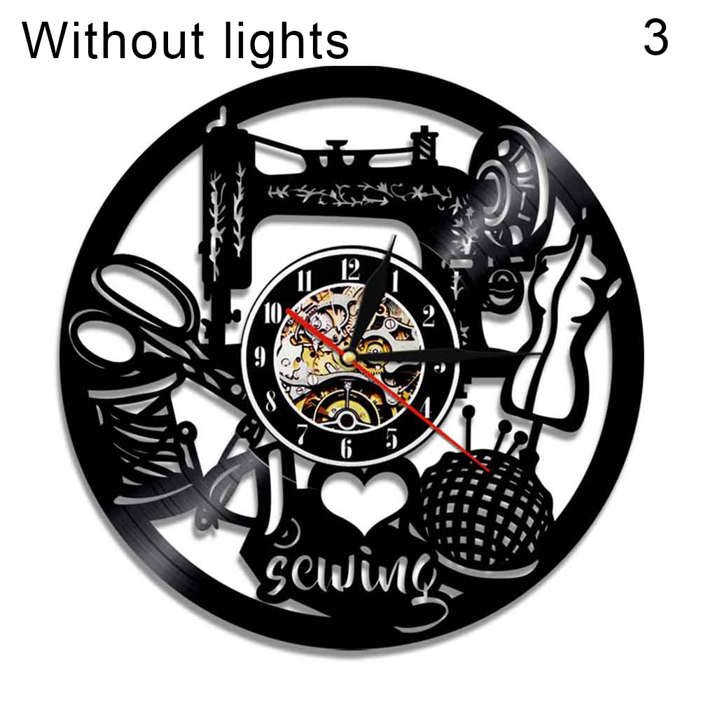 Akoestische Gitaar Klok Led Vinyl Record Custom Klok Stille Muziekinstrument Wandklok Art Home Decoratie: Without Light 03