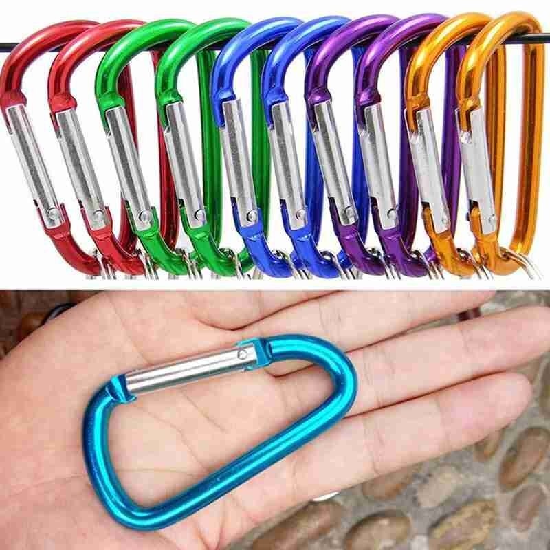 3pcs D Clip Carabiner Snap Spring Clasp Hook Keyring Camping Carabina Small Karabiner Locking Carabiner Clip Snap Hook Keyring