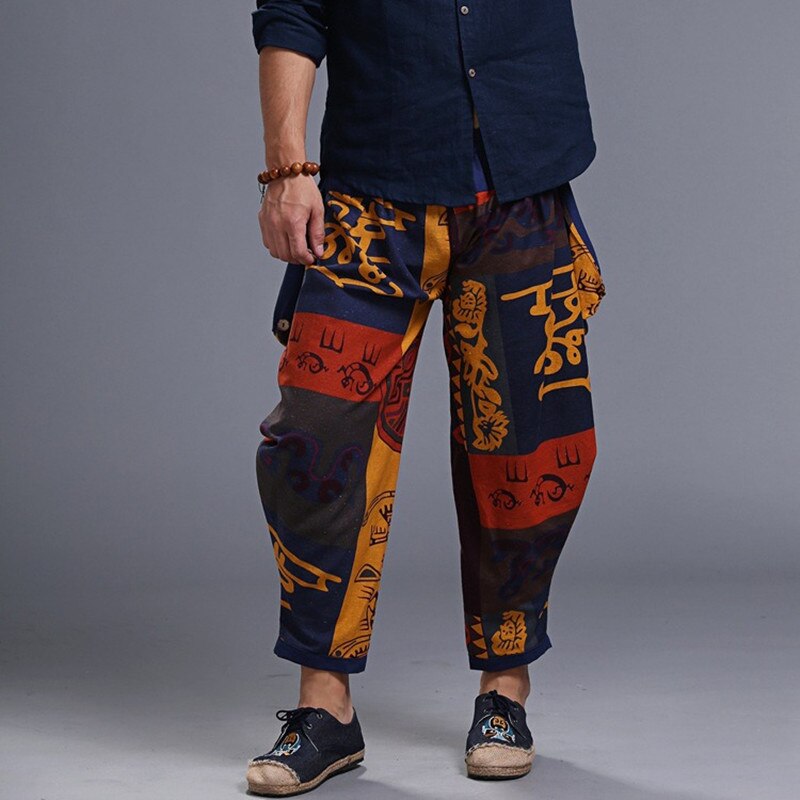 Hip Hop Japanese Streetwar Cotton Linen Harem Pants Men Women Plus Size Wide Leg Trousers Casual Pants Cross-pants