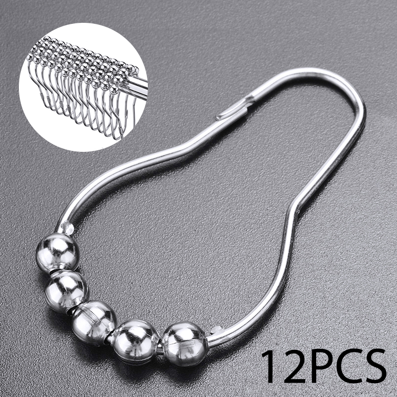 12Stck Edelstahl Dusche Vorhang Haken Ringe Metall Dusche Vorhang Haken Ringe Für Schlecht Dusche Stangen Vorhänge