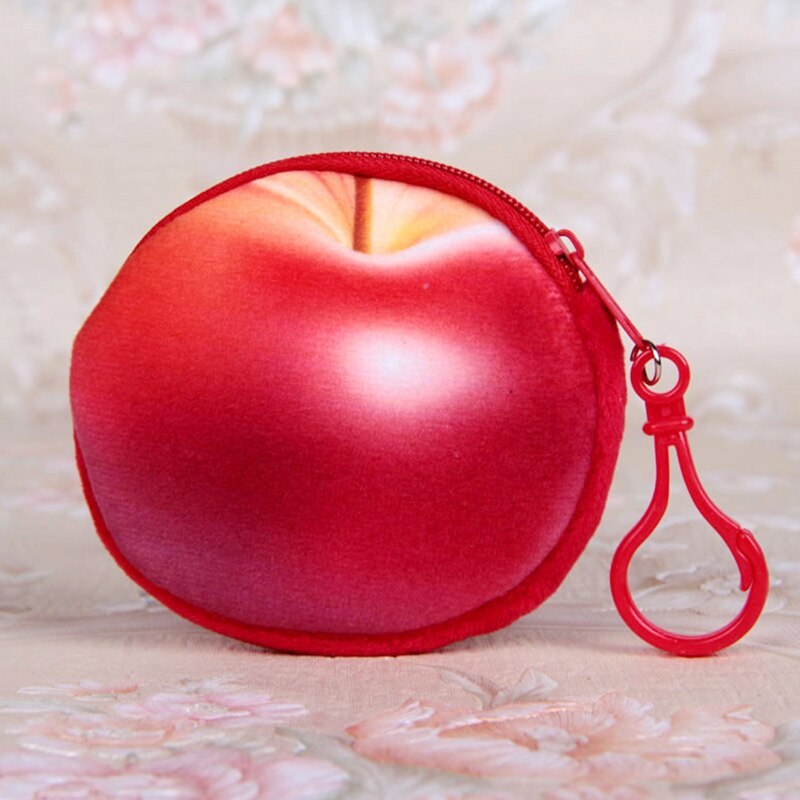 Pluche Rode Watermeloen Coin Zakken Fruit Portemonnee Grote Volume Apple School Kids Pen Potlood Bag Zipper Case Populaire Portemonnees: 4