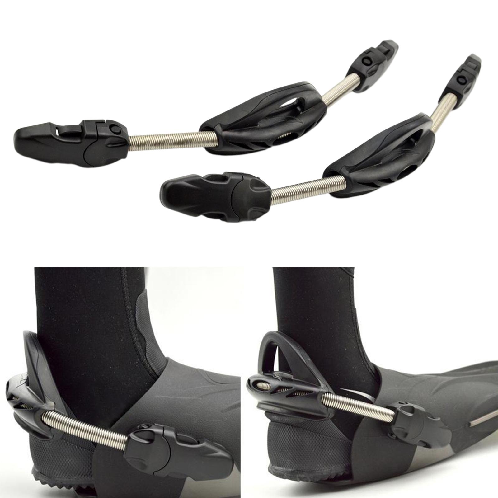 Snorkeling Fin Spring Heel Strap Adjustable Diving Open-Heel Flipper Straps: Black M