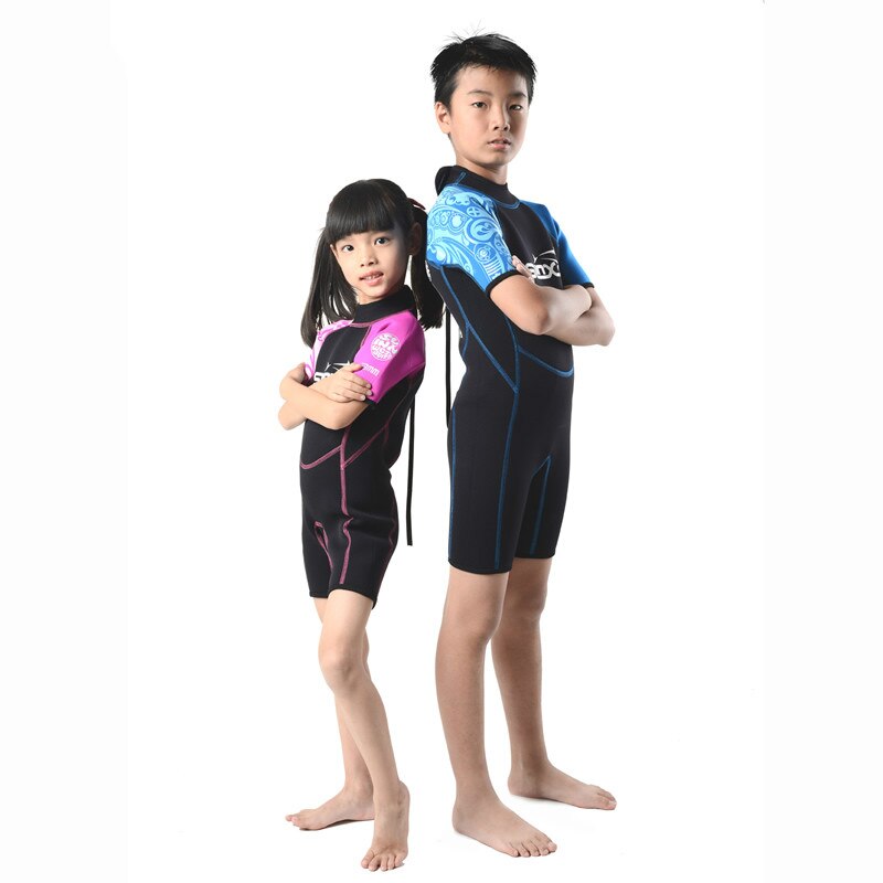 Slinx 2mm Neoprene Kids Shorty Wetsuit Boys Girls Swim Scuba Diving Wet Suit Snorkeling Surf Wear Rash Guard Clothes 3 Colors
