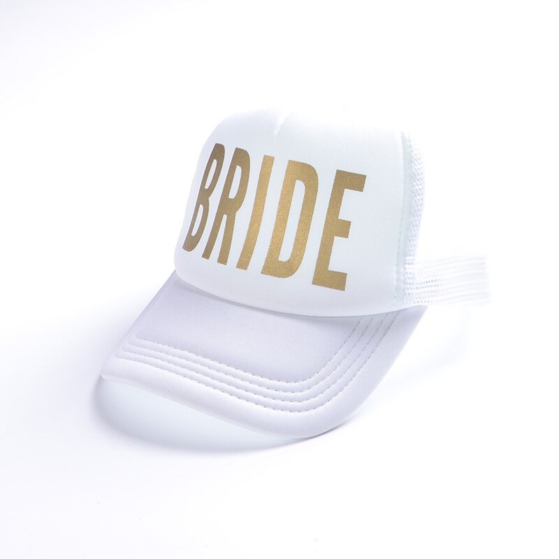BRAUT Kader Junggeselle Frau Snapback Kappen Hüfte hüpfen Marken Baseball Gittergewebe Deckel Hochzeit Party Mann Einstellbare Goldene knapp Rosa Farbe: Braut golden