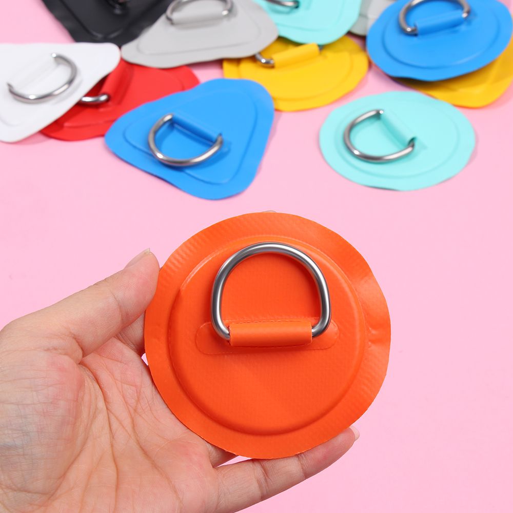 1PC 8cm/11cm Stainless Steel D Ring Pad/Patch With Glue for PVC Inflatable Boat Raft Dinghy Canoe Kayak Surfboard SUP Tie Down