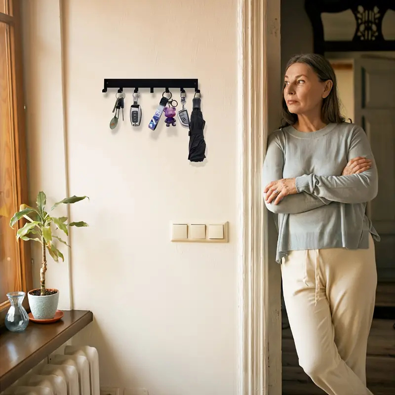 Portallaves de Metal, ganchos de pared para el hogar, organizador de puerta, entrada, pasillo, cocina, pared, decoración de dormitorio, estante con 7/9 ganchos