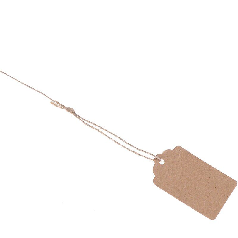 100Pcs/Lot 3cmx5cm Cards Blank Kraft Jewelry Price Label Kraft Paper String Price Tags With String 20m
