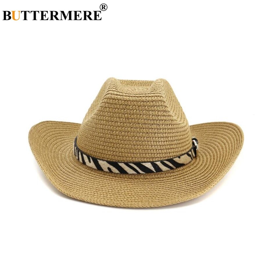 Buttermere hatt cowboy svart manlig kvinnlig stråhatt strandhatt leopard western cowboyhattar män kvinnor utomhus vår sommar solhatt