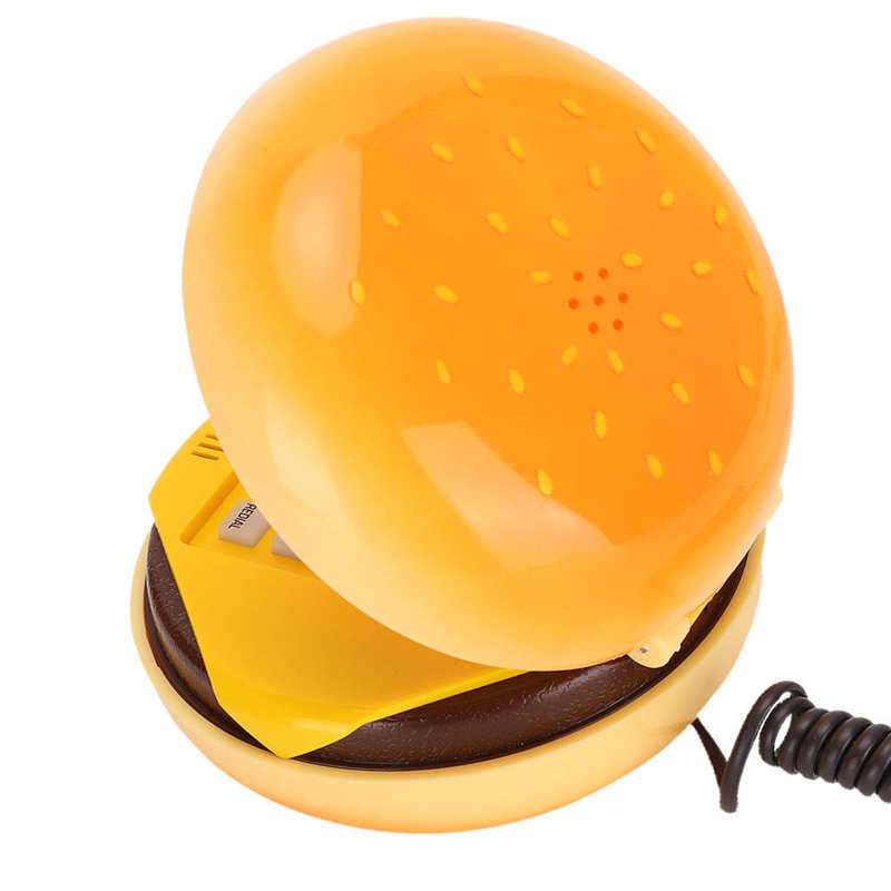 Emulational Hamburger Telefoon Desktop Vaste Bedrade Telefoons Mini Telefoon Vaste Telefoon Voor Home Office Decoratie