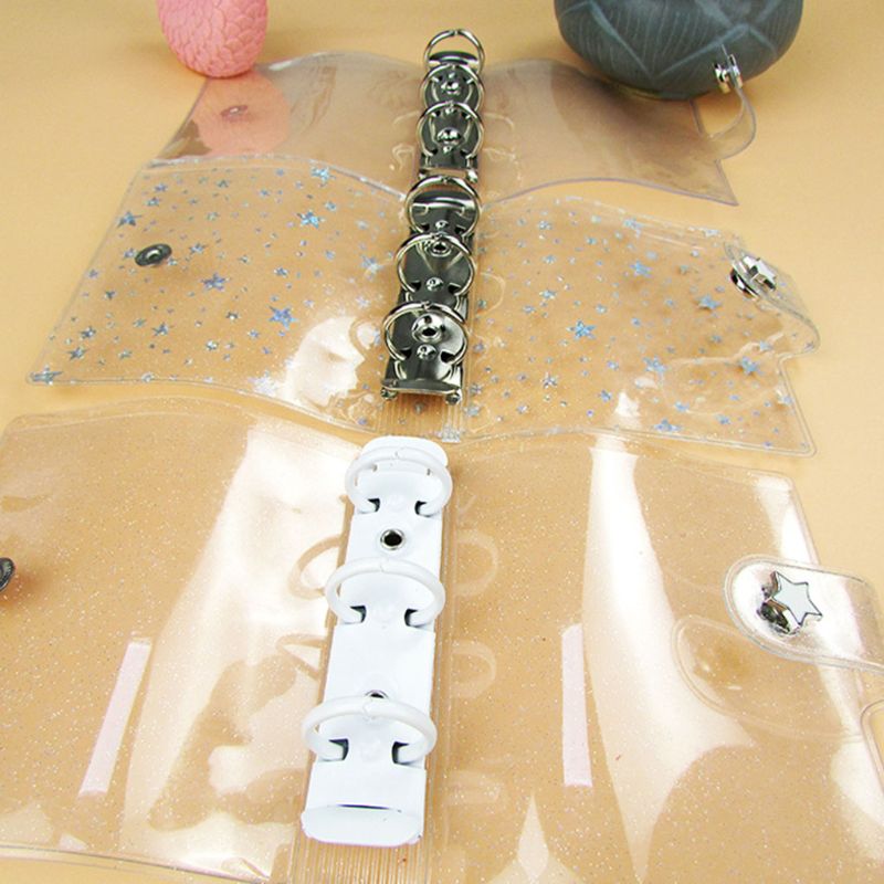 Transparante Pvc 3 Gaten Loose Leaf Binder Notebook Cover Mini Notepad Vel Shell Bestandsmap Cover Briefpapier Levert C26