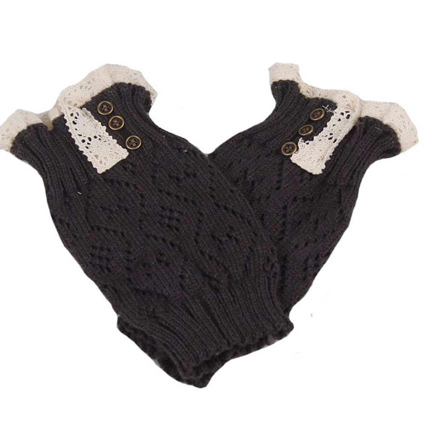 La de dédouanement! Jambières femmes jambières en dentelle longue tricot extensible Boot jambe poignets chaussettes de démarrage jambières directe: Black