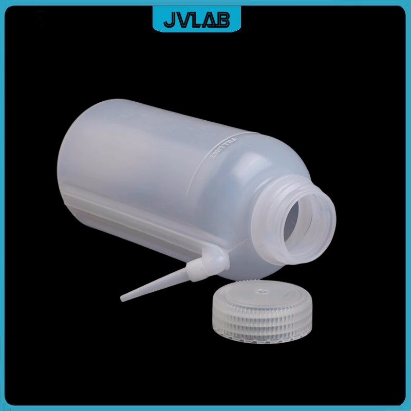 Botella de lavado de plástico para laboratorio, dispositivo de medición de compresión LDPE para uso en laboratorio, cuerpo integrado y tubo separador de 500ml de ancho