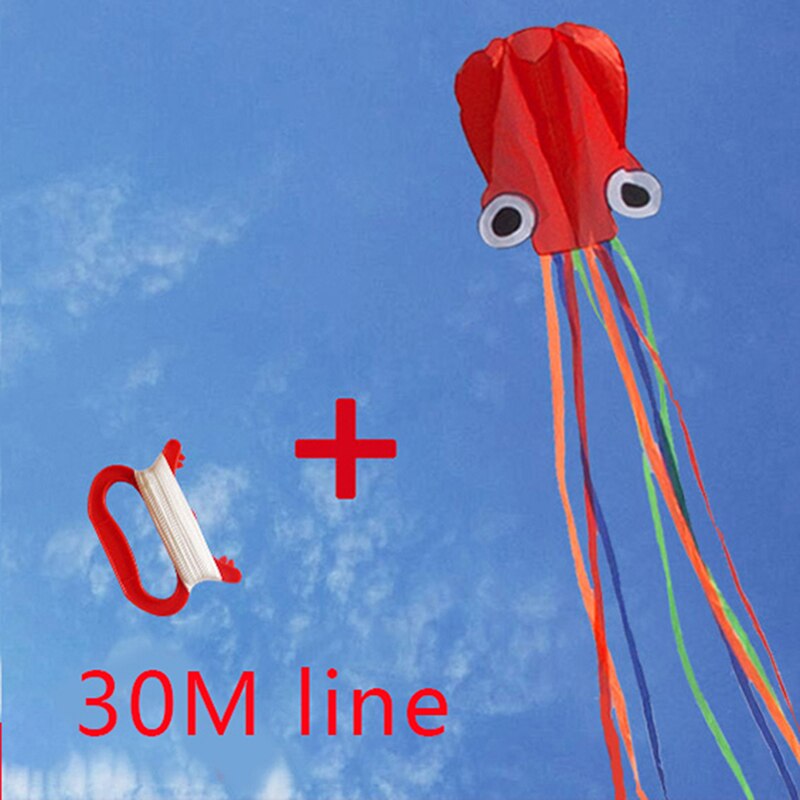 4m 13ft Length Large Soft Funny Cartoon Foldable Inflatable Kite For Outdoor Sports Octopus Long-Perfect for Beach