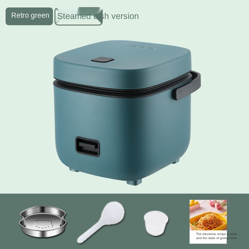 1-2Mini Rice Cooker Small People Rice Cooker Household Rice Cooker Small Household Appliances Electrical Kitchen Supplies: Green  