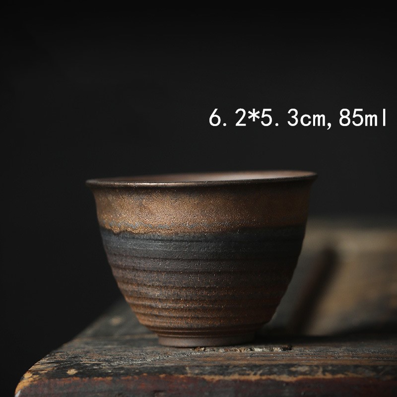 Japanese Style Gilt Ceramic Tea Cup Teaware Kung Fu Tea Set Cup Retro Home Tea Bowl Tea Cup Set: yuankou